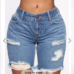 This Time Around Bermuda Shorts - Medium Blue Wash